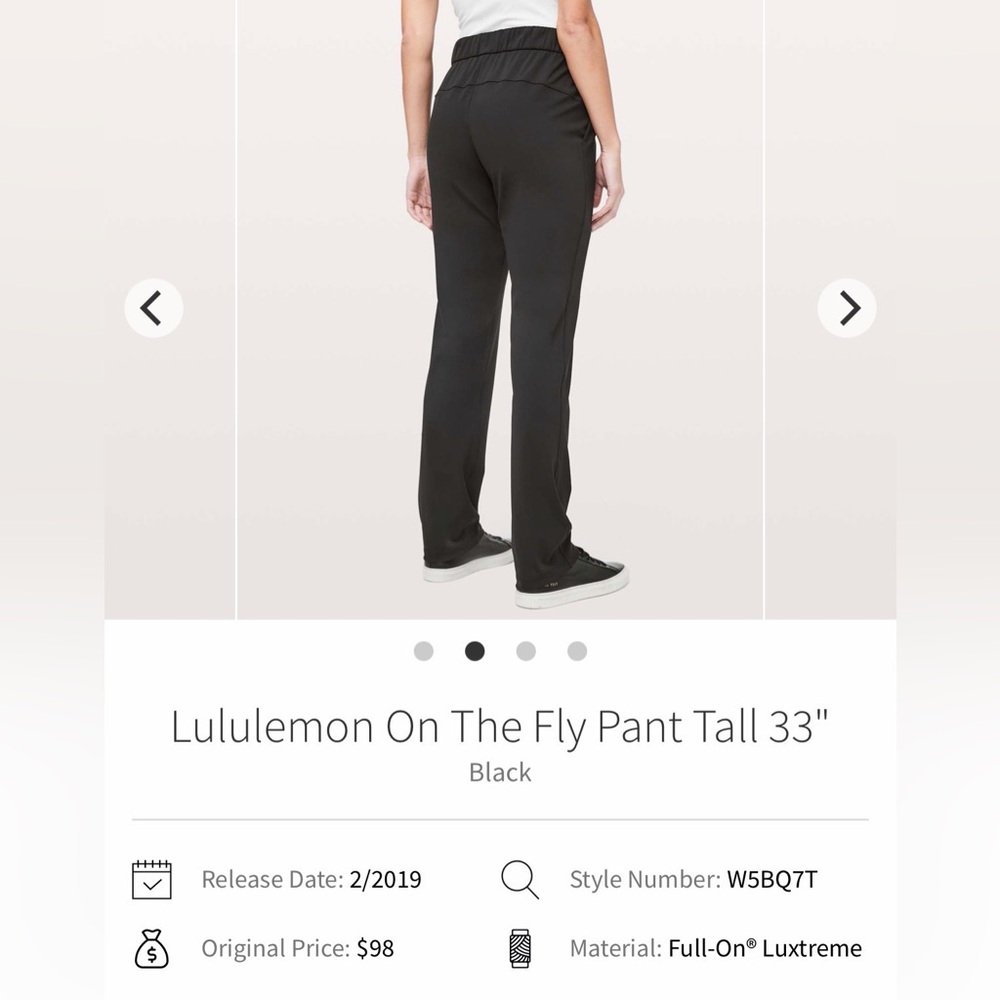 Lululemon On The Fly Black Pants